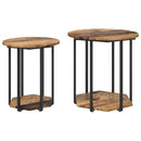 vidaXL Kisasztal készlet polcokkal 2 pcs Barna