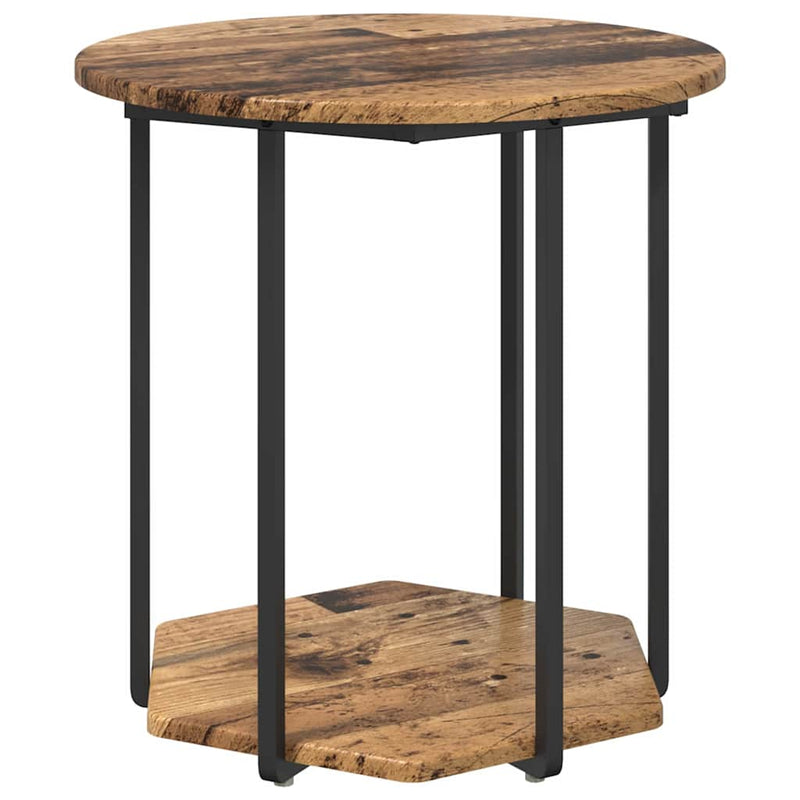 vidaXL Kisasztal készlet 2 pcs Régi fa és fekete 50 x 50 x 50.5 cm