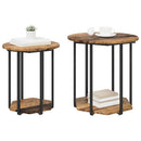vidaXL Kisasztal készlet polcokkal 2 pcs Barna