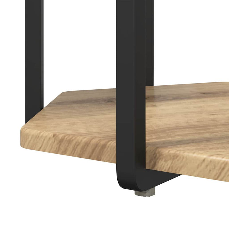 vidaXL Kisasztal készlet polcokkal 2 pcs Artisan tölgy és fekete