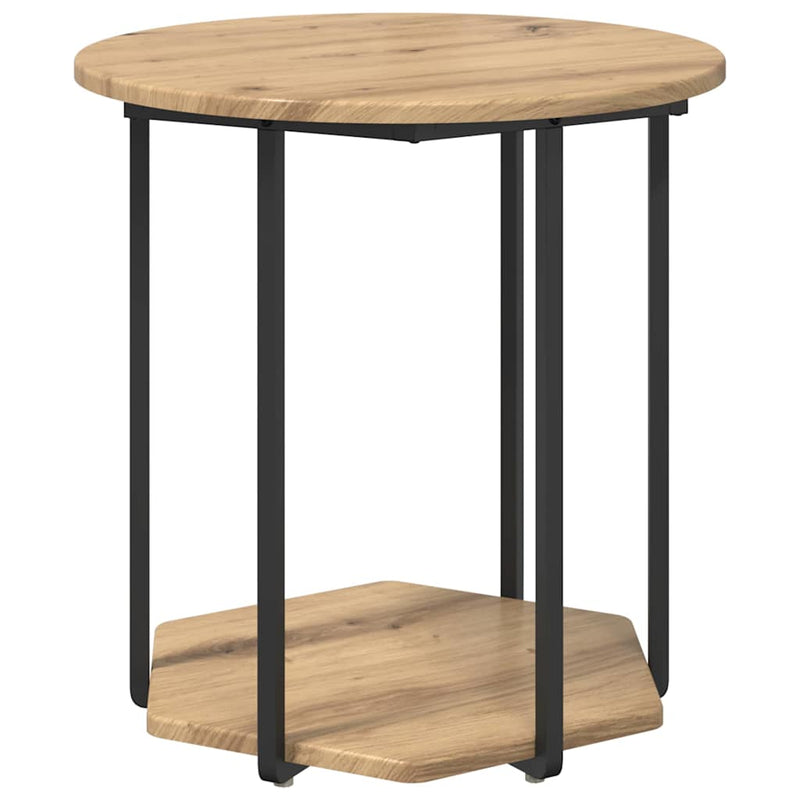 vidaXL Kisasztal készlet polcokkal 2 pcs Artisan tölgy és fekete