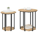 vidaXL Kisasztal készlet polcokkal 2 pcs Barna