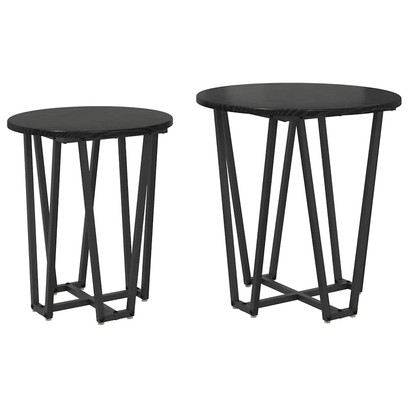 vidaXL Kisasztal készlet 2 pcs Musta tammi 50 x 50 x 50.5 cm