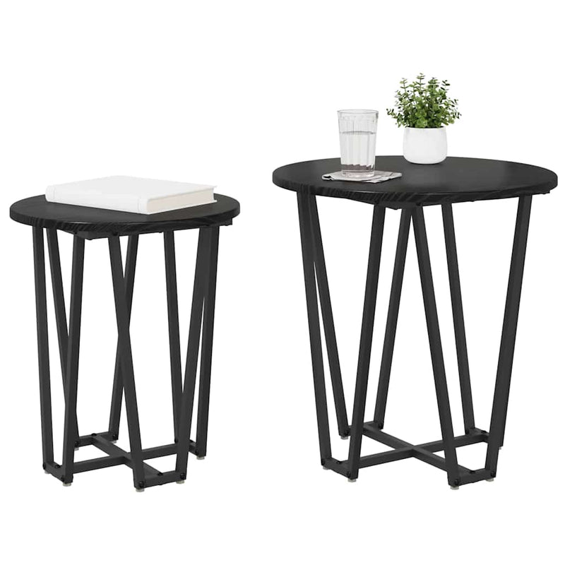 vidaXL Kisasztal készlet 2 pcs Musta tammi 50 x 50 x 50.5 cm