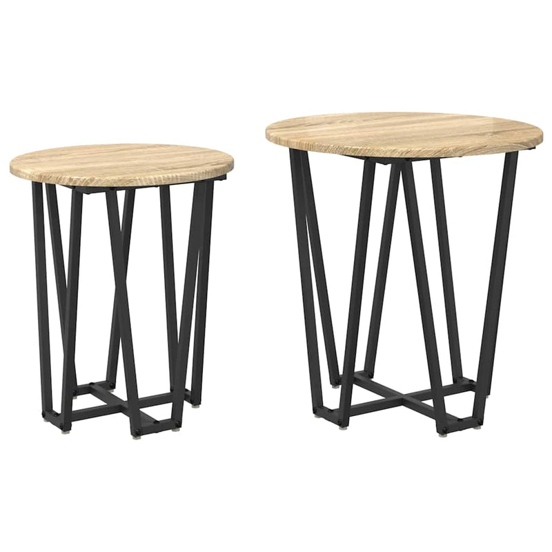 vidaXL Kisasztal készlet 2 pcs Sonoma tölgy és Fekete