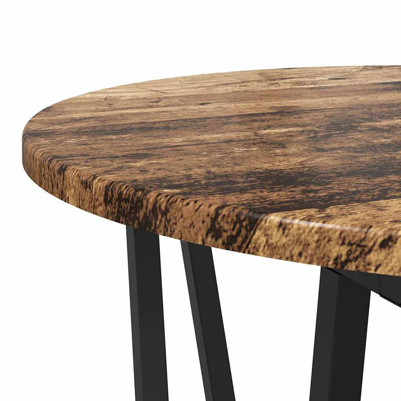 vidaXL Kisasztal készlet 2 pcs Régi fa és fekete 50 x 50 x 50.5 cm