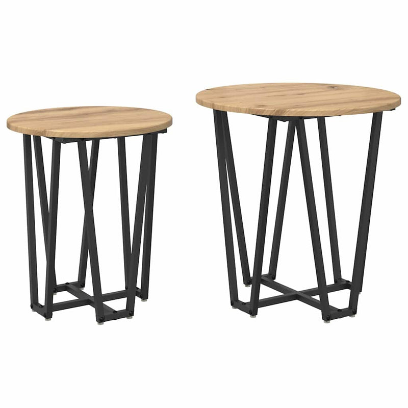 vidaXL Kisasztal készlet 2 pcs Artisan tölgy és fekete
