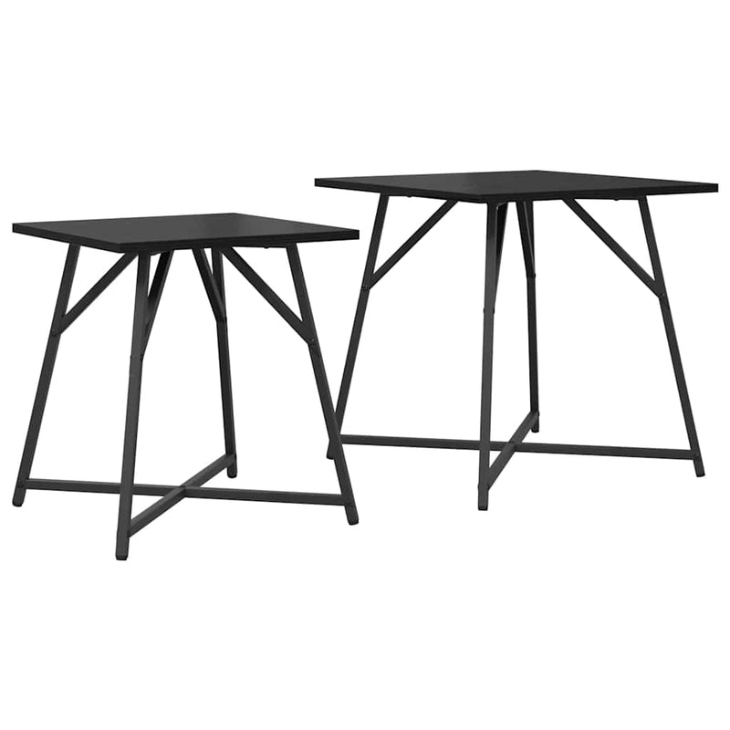 vidaXL Kisasztal készlet 2 pcs Musta tammi 50 x 50 x 50 cm