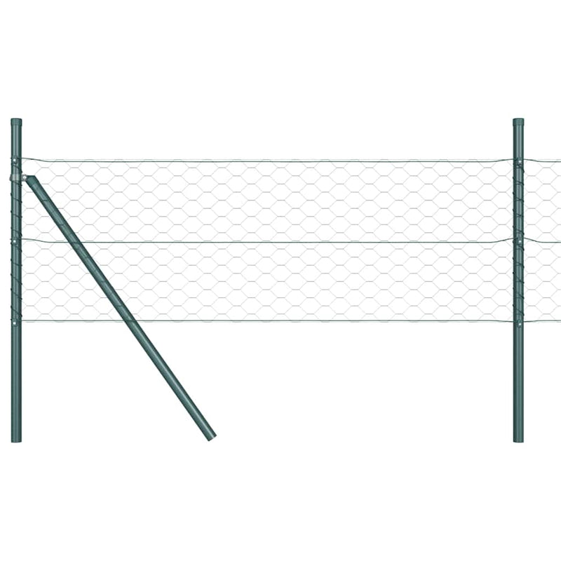vidaXL Kerítés oszlopokkal Zöld 0,4 x 10 m PVC-bevonatos acél
