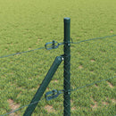 vidaXL Kerítés oszlopokkal Zöld 0.5 x 10 m PVC-bevonatos acél