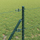 vidaXL Kerítés oszlopokkal Zöld 0,6 x 10 m PVC-bevonatos acél