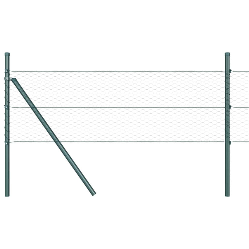 vidaXL Kerítés oszlopokkal Zöld 0.8 x 10 m PVC-bevonatos acél