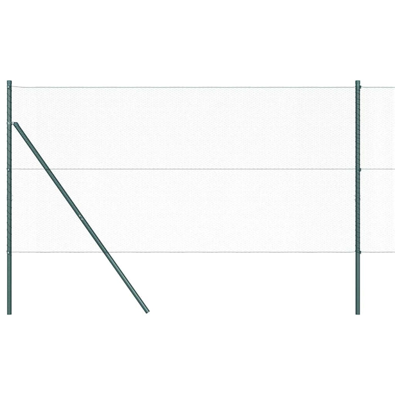 vidaXL Kerítés oszlopokkal Zöld 1.2 x 10 m PVC-bevonatos acél