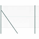 vidaXL Kerítés oszlopokkal Zöld 1.5 x 10 m PVC-bevonatos acél