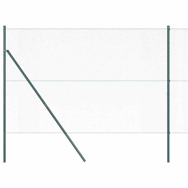 vidaXL Kerítés oszlopokkal Zöld 1.5 x 10 m PVC-bevonatos acél