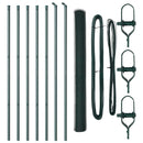 vidaXL Kerítés oszlopokkal Zöld 1.5 x 10 m PVC-bevonatos acél