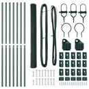 vidaXL Kerítés oszlopokkal Zöld 1.5 x 10 m PVC-bevonatos acél