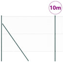 vidaXL Kerítés oszlopokkal Zöld 1.5 x 10 m PVC-bevonatos acél