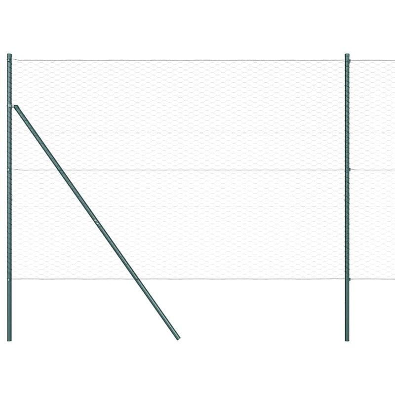 vidaXL Kerítés oszlopokkal Zöld 1.5 x 10 m PVC-bevonatos acél