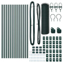 vidaXL Kerítés oszlopokkal Zöld 0,6 x 25 m PVC-bevonatos acél