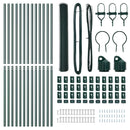 vidaXL Kerítés oszlopokkal Zöld 1 x 25 m PVC-bevonatos acél