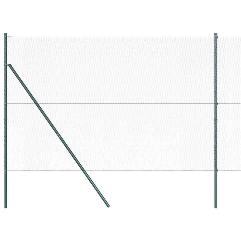 vidaXL Kerítés oszlopokkal Zöld 1.5 x 25 m PVC-bevonatos acél