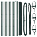 vidaXL Kerítés oszlopokkal Zöld 1.5 x 25 m PVC-bevonatos acél