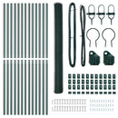 vidaXL Kerítés oszlopokkal Zöld 1.5 x 25 m PVC-bevonatos acél