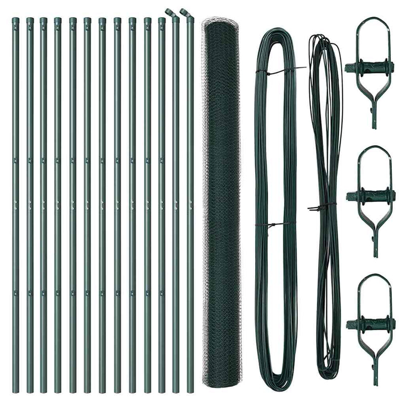 vidaXL Kerítés oszlopokkal Zöld 1.6 x 25 m PVC-bevonatos acél