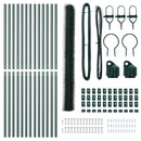 vidaXL Kerítés oszlopokkal Zöld 1.6 x 25 m PVC-bevonatos acél