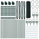 vidaXL Kerítés oszlopokkal Zöld 0.4 x 50 m PVC-bevonatos acél