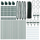 vidaXL Kerítés oszlopokkal Zöld 0.5 x 50 m PVC-bevonatos acél