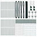 vidaXL Kerítés oszlopokkal Zöld 1.4 x 50 m PVC-bevonatos acél