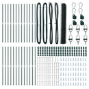 vidaXL Kerítés oszlopokkal Zöld 1.4 x 50 m PVC-bevonatos acél