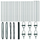 vidaXL Kerítés oszlopokkal Zöld 1.5 x 50 m PVC-bevonatos acél