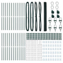 vidaXL Kerítés oszlopokkal Zöld 1.5 x 50 m PVC-bevonatos acél