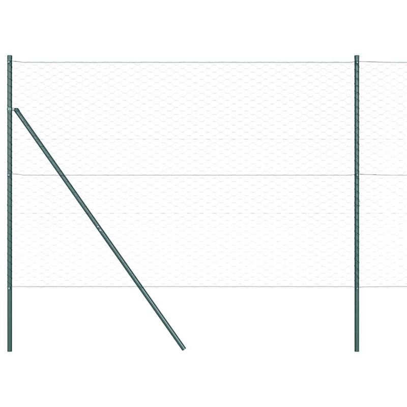 vidaXL Kerítés oszlopokkal Zöld 1.5 x 50 m PVC-bevonatos acél