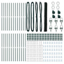 vidaXL Kerítés oszlopokkal Zöld 1.6 x 50 m PVC-bevonatos acél