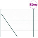 vidaXL Kerítés oszlopokkal Zöld 1.6 x 50 m PVC-bevonatos acél