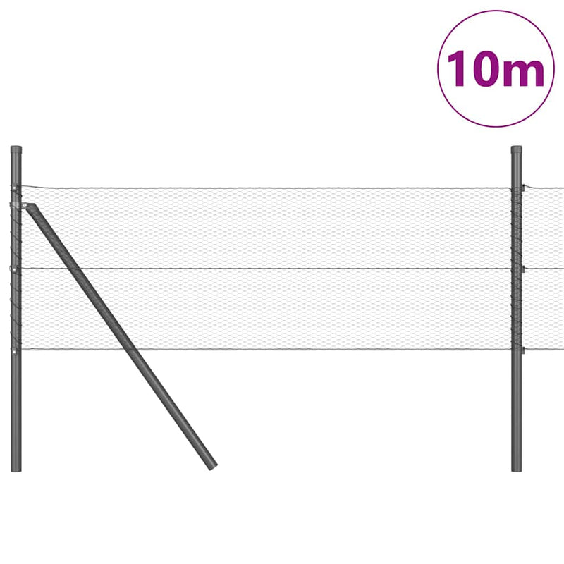 vidaXL Kerítés oszlopokkal Szürke 0,4 x 10 m PVC-bevonatos acél
