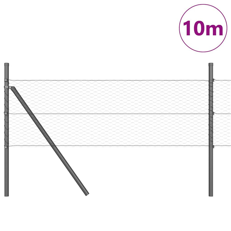 vidaXL Kerítés oszlopokkal Szürke 0,4 x 10 m PVC-bevonatos acél