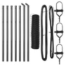 vidaXL Kerítés oszlopokkal Szürke 0,4 x 10 m PVC-bevonatos acél