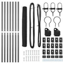 vidaXL Kerítés oszlopokkal Szürke 1.2 x 10 m PVC-bevonatos acél