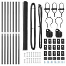 vidaXL Kerítés oszlopokkal Szürke 1.5 x 10 m PVC-bevonatos acél