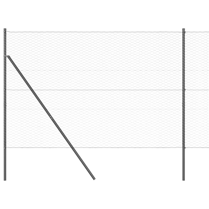 vidaXL Kerítés oszlopokkal Szürke 1.5 x 10 m PVC-bevonatos acél