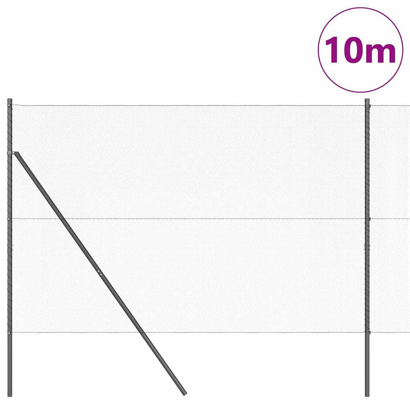 vidaXL Kerítés oszlopokkal Szürke 1.6 x 10 m PVC-bevonatos acél