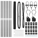 vidaXL Kerítés oszlopokkal Szürke 1.6 x 10 m PVC-bevonatos acél