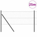 vidaXL Kerítés oszlopokkal Szürke 0,6 x 25 m PVC-bevonatos acél