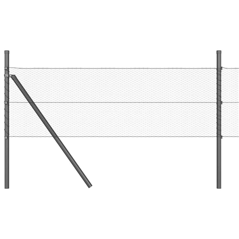 vidaXL Kerítés oszlopokkal Szürke 0.8 x 25 m PVC-bevonatos acél