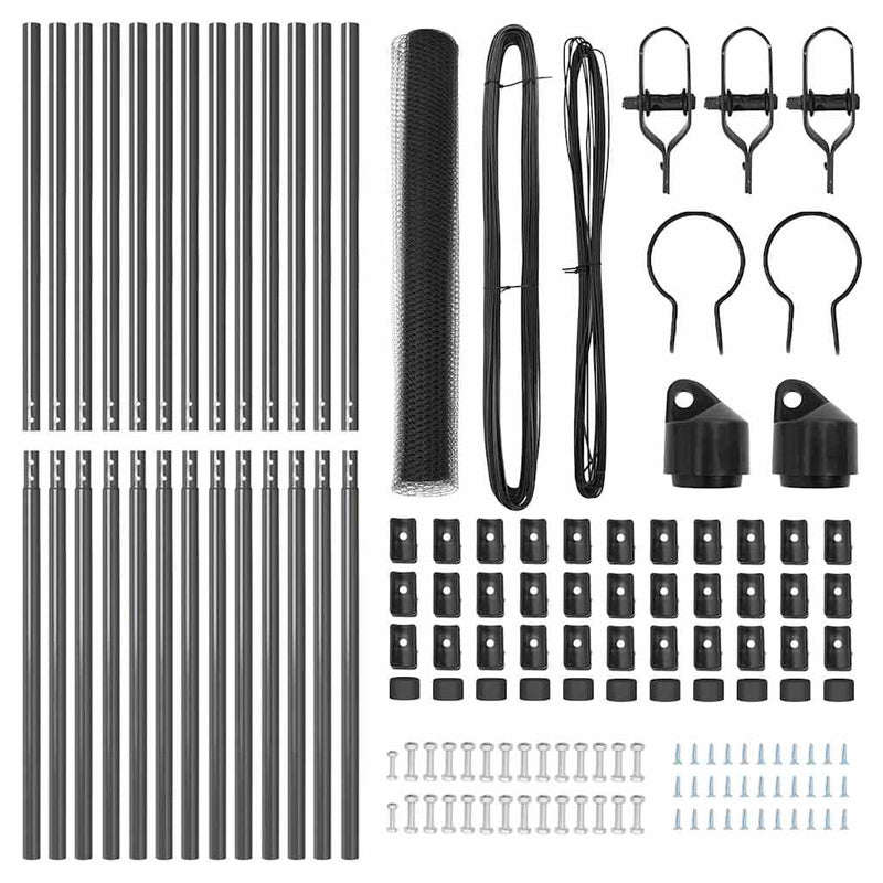 vidaXL Kerítés oszlopokkal Szürke 1 x 25 m PVC-bevonatos acél